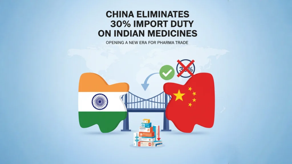 China Eliminates 30% Import Duty on Indian Medicines, Opening a New Era for Pharma Trade