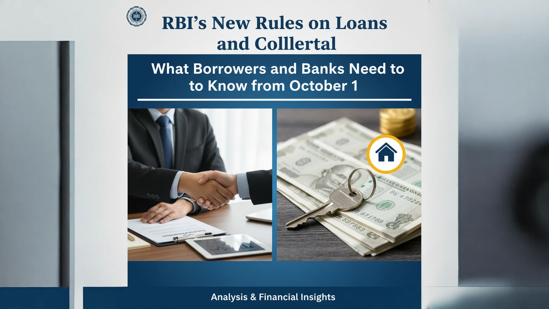 RBI’s New Rules on Loans and Collateral: What Borrowers and Banks Need to Know from October 1