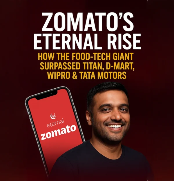 Zomato’s Eternal Rise: How the Food-Tech Giant Surpassed Titan, D-Mart, Wipro & Tata Motors
