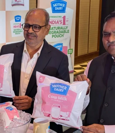 Mother Dairy naturally degradable milk pouch